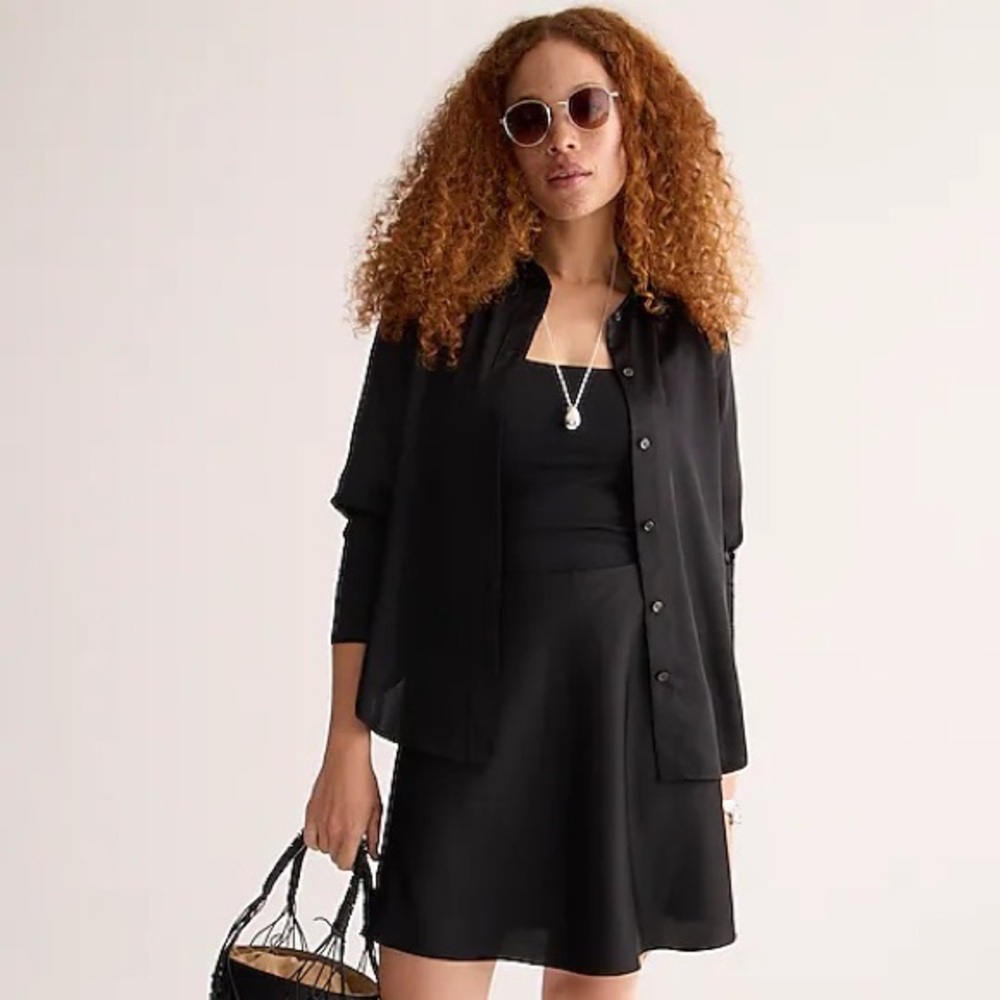 JCrew Slim-fit drapey shirt black